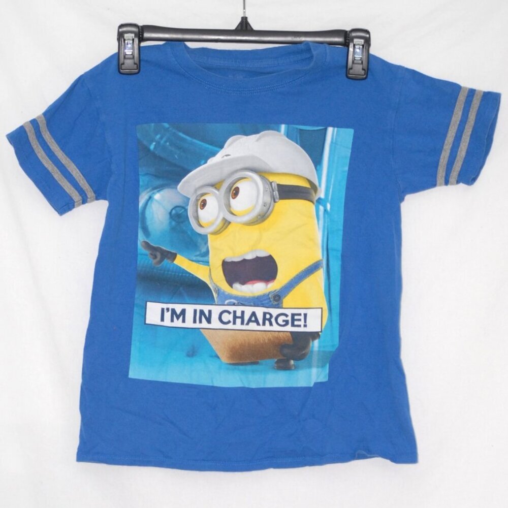 Dispicable ME! 100% Cotton Minion Graphic Tee Size 8 Boys Blue Tshirt AUC